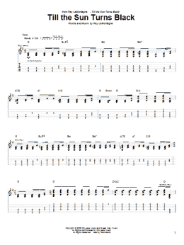 page one of Till The Sun Turns Black (Guitar Tab)
