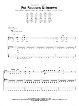 page one of For Reasons Unknown (Guitar Tab)