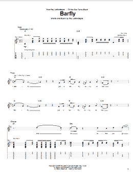 page one of Barfly (Guitar Tab)