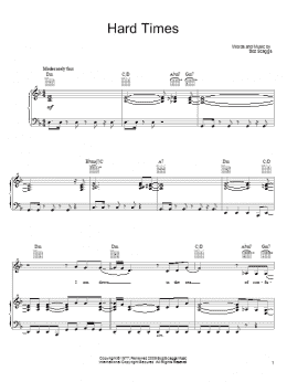 page one of Hard Times (Piano, Vocal & Guitar Chords (Right-Hand Melody))