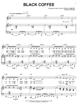page one of Black Coffee (Piano, Vocal & Guitar Chords (Right-Hand Melody))