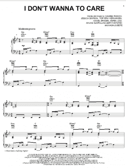 page one of I Don't Wanna Care (Piano, Vocal & Guitar Chords (Right-Hand Melody))