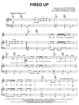 page one of Fired Up (Piano, Vocal & Guitar Chords (Right-Hand Melody))