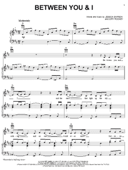 page one of Between You And I (Piano, Vocal & Guitar Chords (Right-Hand Melody))