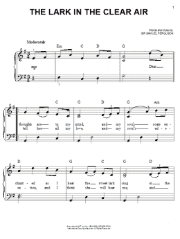 page one of The Lark In The Clear Air (Easy Piano)
