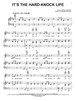page one of It's The Hard-Knock Life (Piano, Vocal & Guitar Chords (Right-Hand Melody))