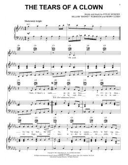 page one of The Tears Of A Clown (Piano, Vocal & Guitar Chords (Right-Hand Melody))