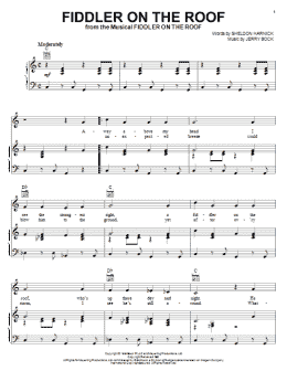page one of Fiddler On The Roof (Piano, Vocal & Guitar Chords (Right-Hand Melody))