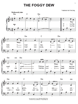 page one of The Foggy Dew (Easy Piano)