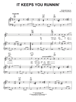 page one of It Keeps You Runnin' (Piano, Vocal & Guitar Chords (Right-Hand Melody))