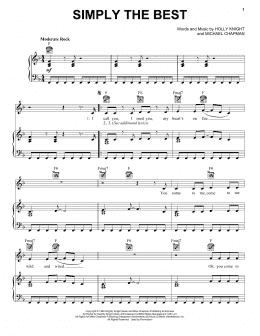 page one of (Simply) The Best (Piano, Vocal & Guitar Chords (Right-Hand Melody))
