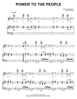 page one of Power To The People (Piano, Vocal & Guitar Chords (Right-Hand Melody))