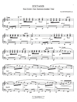 page one of Extasis (Piano Solo)