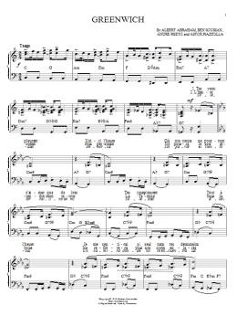 page one of Greenwich (Piano Solo)