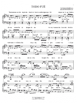 page one of Todo Fue (Piano Solo)