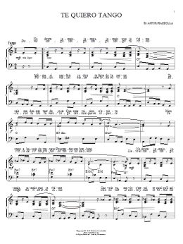 page one of Te quiero tango (Piano Solo)