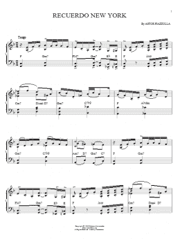page one of Recuerdo New York (Piano Solo)