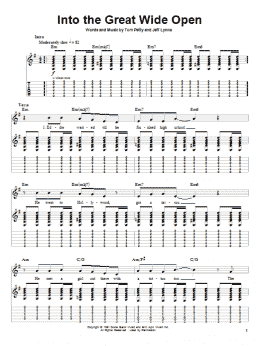 page one of Into The Great Wide Open (Guitar Tab (Single Guitar))