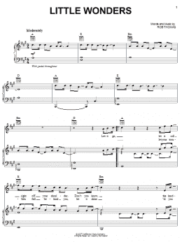 page one of Little Wonders (from Meet The Robinsons) (Piano, Vocal & Guitar Chords (Right-Hand Melody))