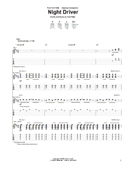 page one of Night Driver (Guitar Tab)