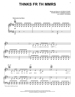 page one of Thnks Fr Th Mmrs (Piano, Vocal & Guitar Chords (Right-Hand Melody))