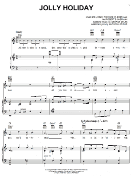 page one of Jolly Holiday (Piano, Vocal & Guitar Chords (Right-Hand Melody))