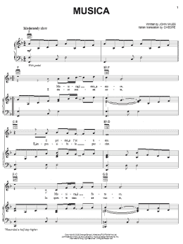 page one of Musica (Piano, Vocal & Guitar Chords (Right-Hand Melody))
