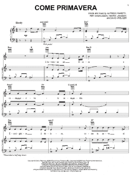page one of Come Primavera (Piano, Vocal & Guitar Chords (Right-Hand Melody))