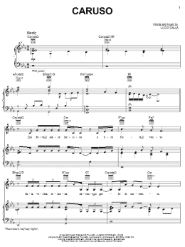 page one of Caruso (Piano, Vocal & Guitar Chords (Right-Hand Melody))
