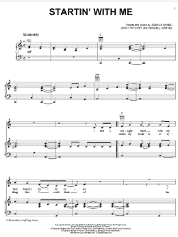 page one of Startin' With Me (Piano, Vocal & Guitar Chords (Right-Hand Melody))