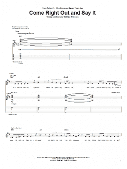 page one of Come Right Out And Say It (Guitar Tab)