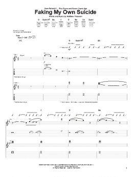 page one of Faking My Own Suicide (Guitar Tab)