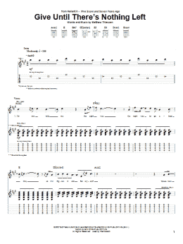 page one of Give Until There's Nothing Left (Guitar Tab)