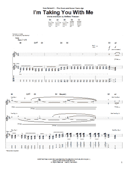 page one of I'm Taking You With Me (Guitar Tab)