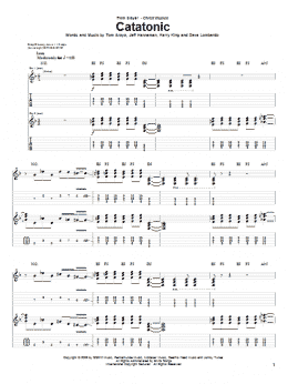 page one of Catatonic (Guitar Tab)