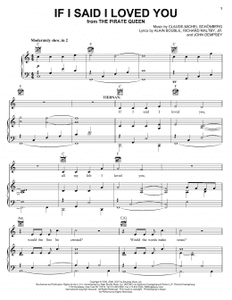 page one of If I Said I Loved You (from The Pirate Queen) (Piano, Vocal & Guitar Chords (Right-Hand Melody))