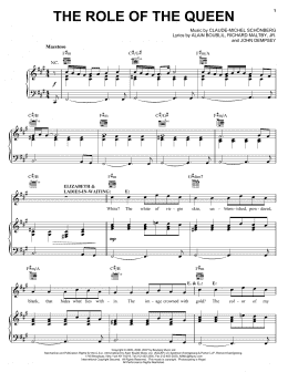 page one of The Role Of The Queen (from The Pirate Queen) (Piano, Vocal & Guitar Chords (Right-Hand Melody))