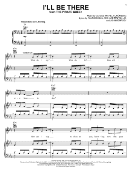 page one of I'll Be There (from The Pirate Queen) (Piano, Vocal & Guitar Chords (Right-Hand Melody))