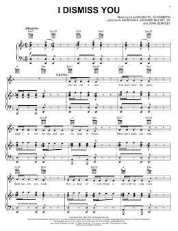 page one of I Dismiss You (from The Pirate Queen) (Piano, Vocal & Guitar Chords (Right-Hand Melody))