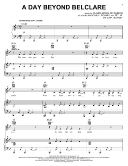 page one of A Day Beyond Belclare (from The Pirate Queen) (Piano, Vocal & Guitar Chords (Right-Hand Melody))