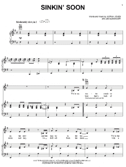 page one of Sinkin' Soon (Piano, Vocal & Guitar Chords (Right-Hand Melody))