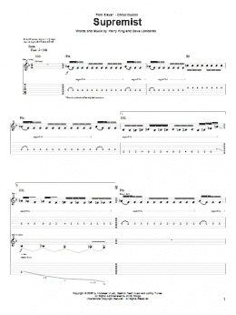 page one of Supremist (Guitar Tab)