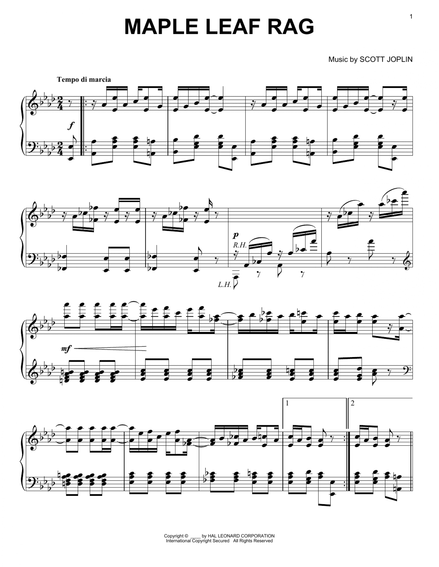 Maple Leaf Rag (Piano Solo)