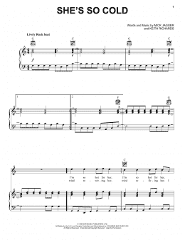 page one of She's So Cold (Piano, Vocal & Guitar Chords (Right-Hand Melody))