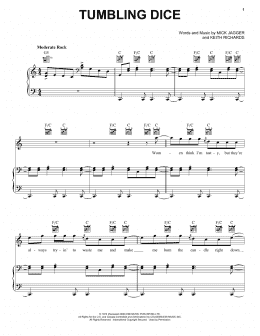 page one of Tumbling Dice (Piano, Vocal & Guitar Chords (Right-Hand Melody))
