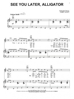 page one of See You Later, Alligator (Piano, Vocal & Guitar Chords (Right-Hand Melody))