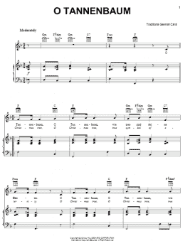 page one of O Tannenbaum (Piano, Vocal & Guitar Chords (Right-Hand Melody))