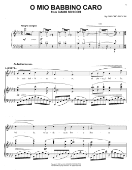 page one of O Mio Babbino Caro (Piano & Vocal)