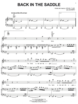 page one of Back In The Saddle (Piano, Vocal & Guitar Chords (Right-Hand Melody))
