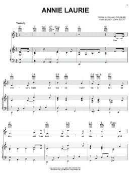 page one of Annie Laurie (Piano, Vocal & Guitar Chords (Right-Hand Melody))